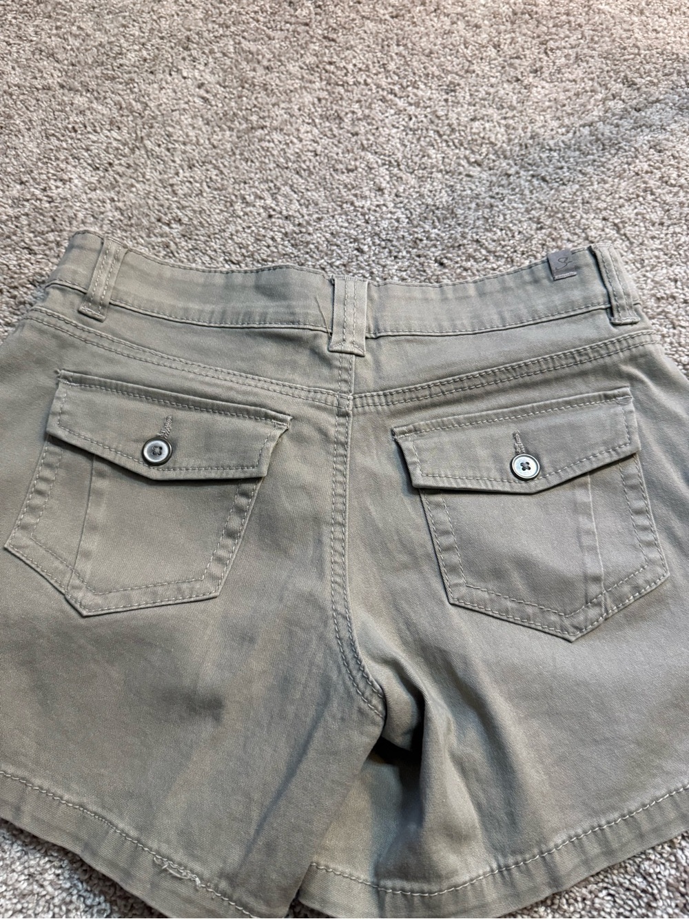 Women's Olive Green Casual Bermuda Shorts with Flap Pockets
